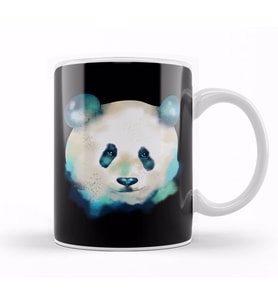Cute Space Galactic Artsy Panda Bear Adorable Kupa Bardak Porselen