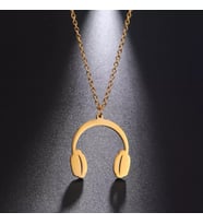 Kişiye Özel 925 Ayar Gümüş Kulaklık Kolye (Gold)