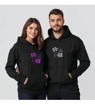Sevgililer Günü Özel Kombin, 2 Ürün Kapüşonlu Hoodie Sweatshirt (Siyah)