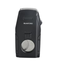 Quantoro Çift Torch Pürmüz Düz Kesici/Delicili Siyah Metal Puro Çakmağı - TRZ1125