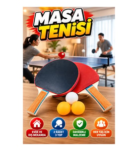 2 Raket 3 Top Masa Tenisi Seti – Ev ve Dış Mekan İçin Pratik Oyun Seti