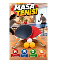 2 Raket 3 Top Masa Tenisi Seti – Ev ve Dış Mekan İçin Pratik Oyun Seti