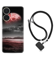 Realme C55 Kılıf Resimli Boyun Askılı İpli Desenli Silikon Series Red World 1836