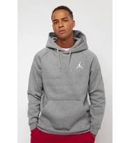 Nike Air Jordan Jumpman Fleece Pullover Hoodie Men's Grey Şardonlu Kapüşonlu Sweatshirt Gri