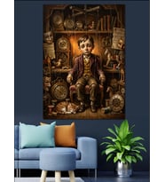 Steampunk Tarzı Çocuk Ve Oyuncaklar Dekoratif Kanvas - Mdf Ahşap Tablo
