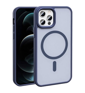 Vendas iPhone 12 Pro Kılıf Magsafe Şarj Özellikli Mat Arka Yüzey Zore Sio Kapak (Lacivert)