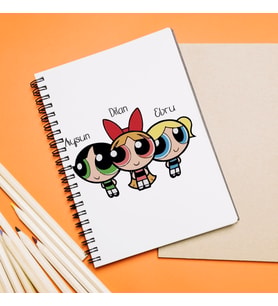 Power Puff Girls Tasarımlı Defter Kişiye Özel