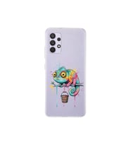 Samsung Galaxy A32 ile Uyumlu Splash Bukalemun Tasarımlı Şeffaf Silikon Kılıf