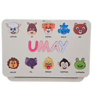 İsimli Ahşap Montessori Oyuncak Puzzle, Yenidoğan Bebek - Doğum Günü - Baby Shower Hediyesi Set 3