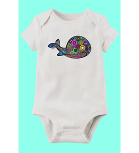 Unisex Bebek Beyaz Organik Baskılı Pamuklu Body