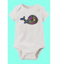 Unisex Bebek Beyaz Organik Baskılı Pamuklu Body