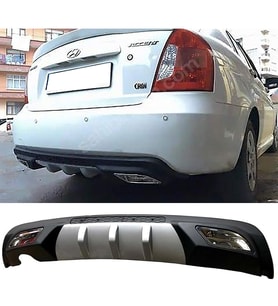 Hyundai Accent Era Difüzör Difizör Gri + Kare Egzoz Görünüm C Tip 2006 - 2009