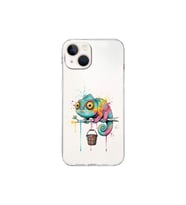 iPhone 13 Mini ile Uyumlu Splash Bukalemun Tasarımlı Şeffaf Silikon Kılıf