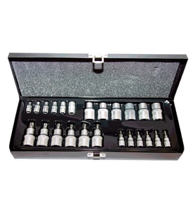 25Prç. 1/4inçve1/2inçCR-V Torx ve E Tipi Torx Lokma Seti