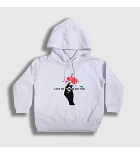 Presmono Unisex Çocuk Beyaz Rose 5 Seconds Of Summer Kapüşonlu Sweatshirt 386702tt