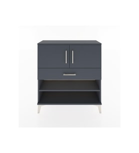 Arges Şifonyer 3 Raflı Tek Çekmeceli 2 Kapaklı 88x30x96 Antrasit-Antrasit