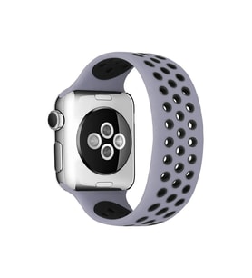 Mey İthalat® Watch 42Mm Ayarlı Delikli Silikon Kordon - Gri-Siyah