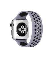 Mey İthalat® Watch 42Mm Ayarlı Delikli Silikon Kordon - Gri-Siyah