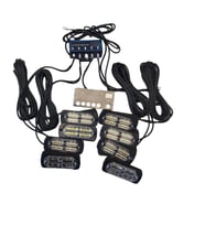 17 fonksiyonlu çakar lamba 12-30v 24 led 8 adet kırmızı*mavi set / LAPA548
