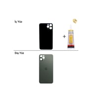 iPhone 11 PRO Yeşil Arka Kapak Arka Cam Batarya Kapağı Lazer Kesim Kapak Pil Kapağı + B-7000 Yapıştırıcı