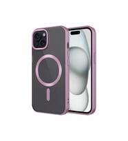 Apple iPhone 15 Plus Uyumlu Kılıf Mat Tasarımlı M-safe Wireless Şarj Özellikli Zore Mat Setro Kapak (Pembe)