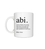 Kişiye Özel Abi Baskılı İsimli Beyaz Kupa
