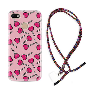 General Mobile GM8 Go GM9 GM20 Pro Plus Kılıf Boyun Asklı Rasta Silikon Heart Lollipop 1414