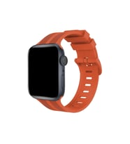 Apple Watch 42mm KR408 Çizgili Silikon Kordon - Turuncu