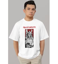 Tasarım Iron Maiden Rock Metal Müzik Grubu Baskılı Unisex Oversize Tişört