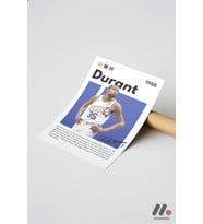 Durant Basketbol Posteri, Çerçevesiz Yüksek Kalite Duvar Afişi - Spor Severlere Hediye