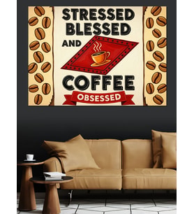 Stressed Blonde Coffee Pressed Dekoratif Kanvas - Mdf Ahşap Tablo