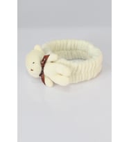 Ayıcıklı Peluş Bandana Saç Bandı Krem 0-10 Yaş