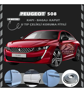 Peugeot 508 Oto Araç Kapı Koruma Fitili 5metre Parlak Gri Renk