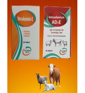 Sığır ,İnek Ve Koyunlar İçin Vetaselenium AD3E 50 Tablet Ve Vetakombi - E 50 Tablet