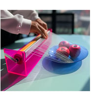 Pembe Neon Streç Film Kesme Aparatı