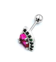 Çelik Zirkon Taşlı Piercing