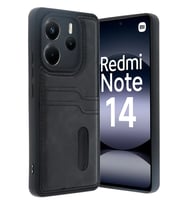 Redmi Note 14 4G Kılıf Sara Kartvizitli Deri Kılıf - Siyah