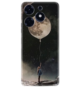Tecno Spark 10 Pro Kılıf Resimli Desenli Baskılı Silikon Moon Baloon 1368