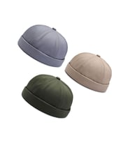 3 Lü Set %100 Pamuk Cap Ayarlanabilir Docker Şapka Yazlık Takke Şapka Retro Şapka Takke Şapka