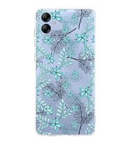 Samsung Galaxy A04e   Kapak Floral Su Yeşili Tasarımlı Şeffaf  Kılıf