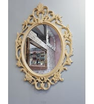 Ayna Denizi Vintage Cream Taç Model Krem Renk Dekoratif Ayna