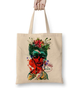 Frida Kahlo Bez Çanta Uzun Saplı