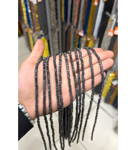 Hematit Taşı Rondela Kesim Mat Siyah 4x3mm Doğal Taş Dizi