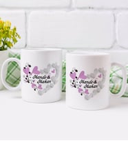 BK Gift Kişiye Özel İsimli Sevgililer Günü Tasarımlı İkili Kupa Bardak-25