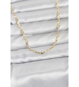 CM 14K Gold Renk Lazer Zincirli Model 60 cm Kadın Kolye