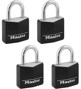 Master Lock 131Q 1 – 3/40,6 Cm Genişliğinde Hava Şartlarına Dayanıklı Masif Gövde Asma Kilit; 4 Pack
