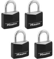 Master Lock 131Q 1 – 3/40,6 Cm Genişliğinde Hava Şartlarına Dayanıklı Masif Gövde Asma Kilit; 4 Pack