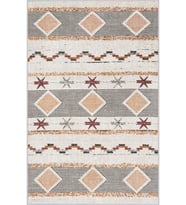 Eliana Home Baskılı, Yıkanabilir Kaymaz Taban Salon Halısı LNA0184-SM27 100x150 cm (Krem)