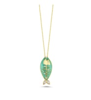 Yeşil Balık Altın Kaplama Kolye KLY18 (Gold)