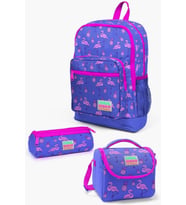 Coral High Kids Lavanta Pembe Flamingo Desenli 3’lü Okul Çanta Seti